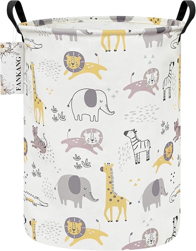 FANKANG Storage Basket, Nursery Hamper Canvas Laundry Basket Foldable