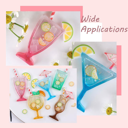 Gythara Summer Drink Theme Silicone Molds Beach Cocktail Fruit Ice Molds for DIY Party Ice Epoxy Resin Plaster Casting Soap Craft Making Decor