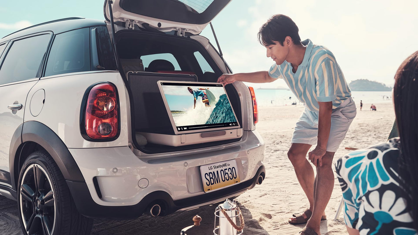 LG 27-Inch Class StanbyMe 1080p-Portable Touch-Screen-Monitor 27ART10AKPL, Built-in Battery, Full Swivel Rotation, 60Hz Refresh Rate, Calming Beige