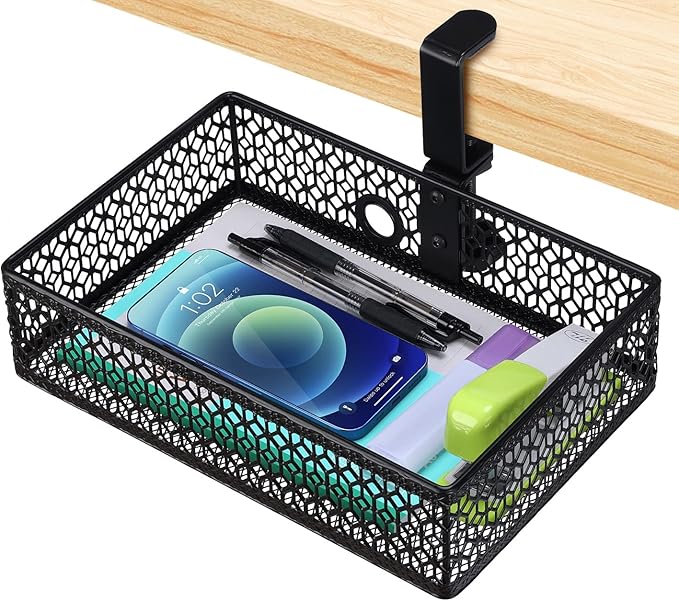 ROSYLINE Drawer Under Desk Storage Organizer, Clamp on Desk Drawer, Under Desk