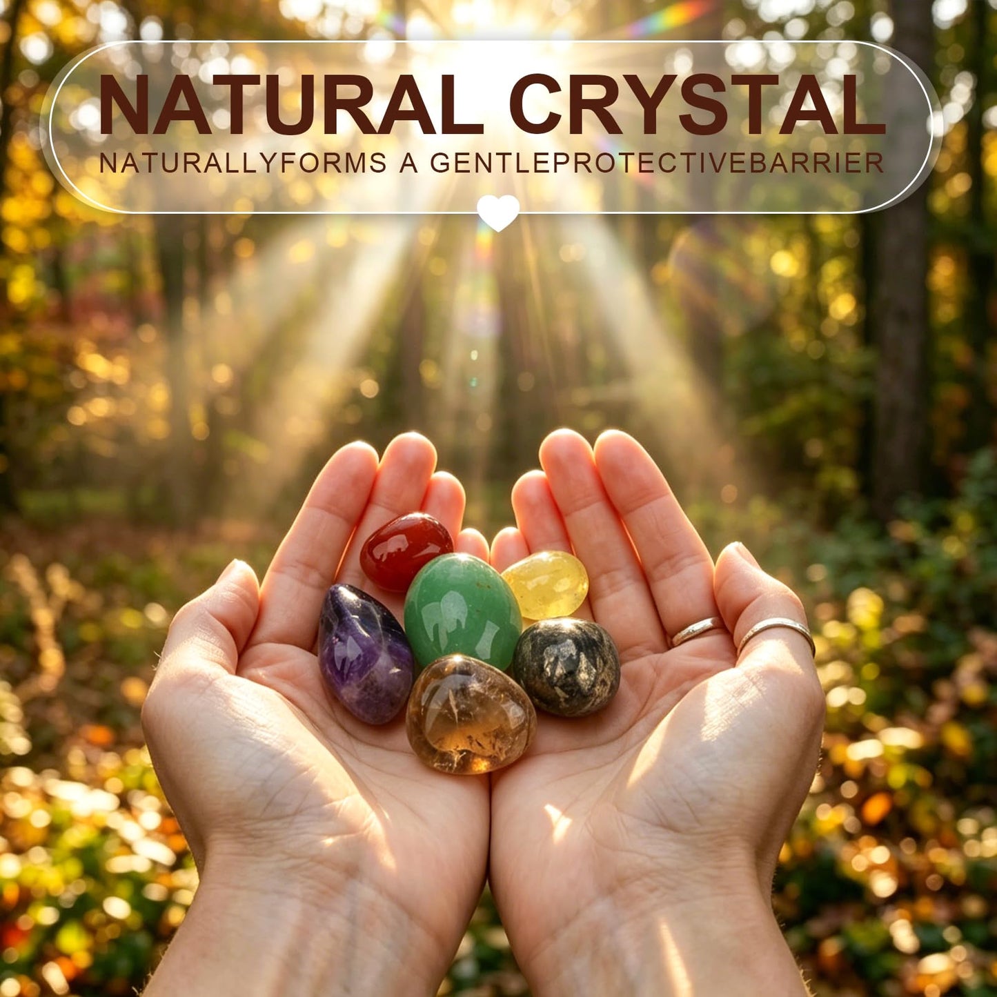 Workplace Crystals Set - 6PC Healing Stones with Gift Box, Blessing Card & Bag for Office Desk, Stress Relief, Focus, Spiritual Gift for Coworker