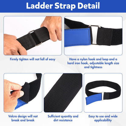 Ladder Rack Tie Down Straps Reusable Straps Adjustable with Nylon Hook and Loop Multipurpose Securing Straps for Ladder RV Truck or Boat 33''x 2’' Pack 4