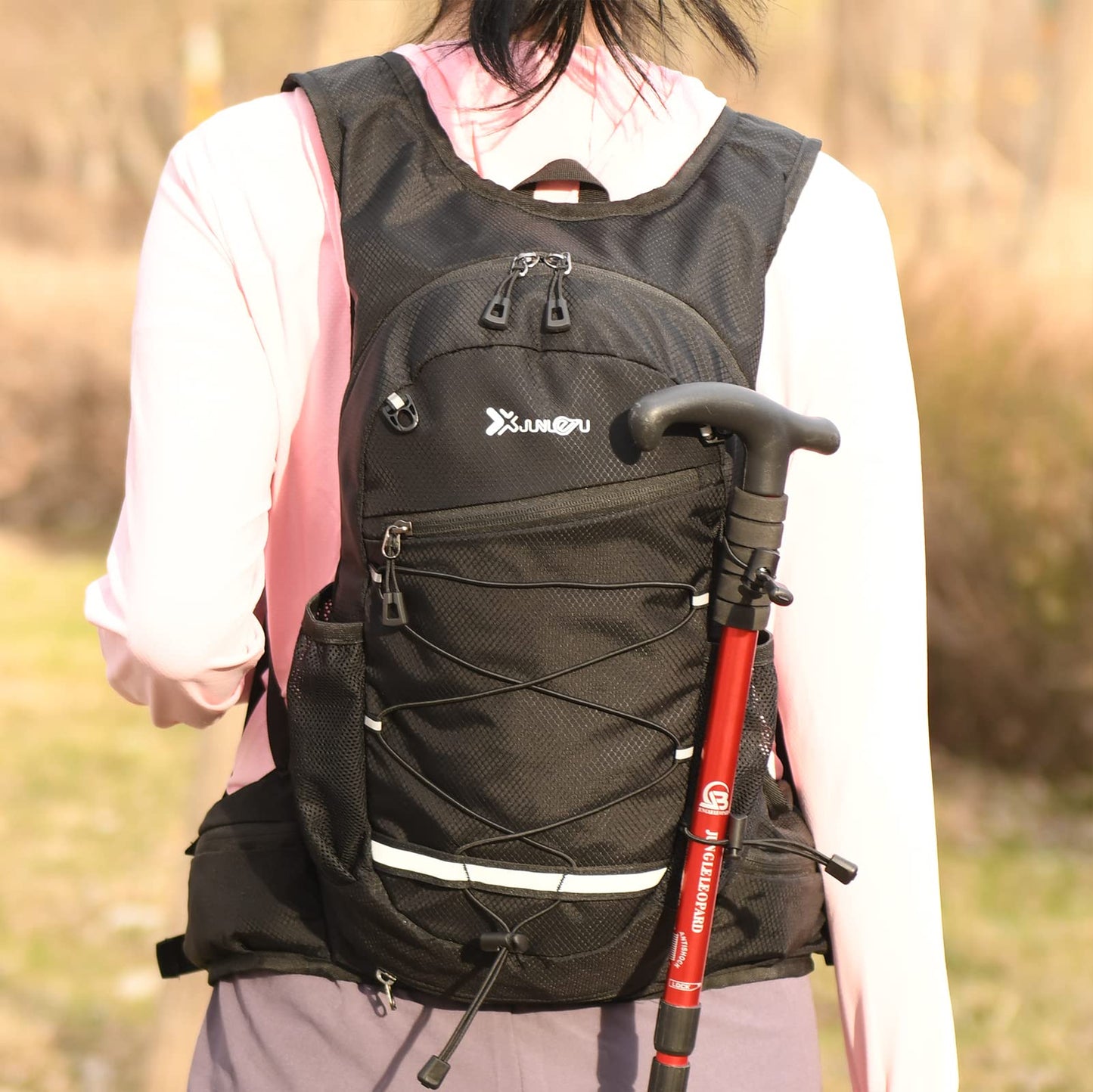 Fistcale Hiking Backpack, 8L Black hydration Running Rucksack, Functional Gift for Men & Women Daily Commutes, Cycling, Jogging, Hiking