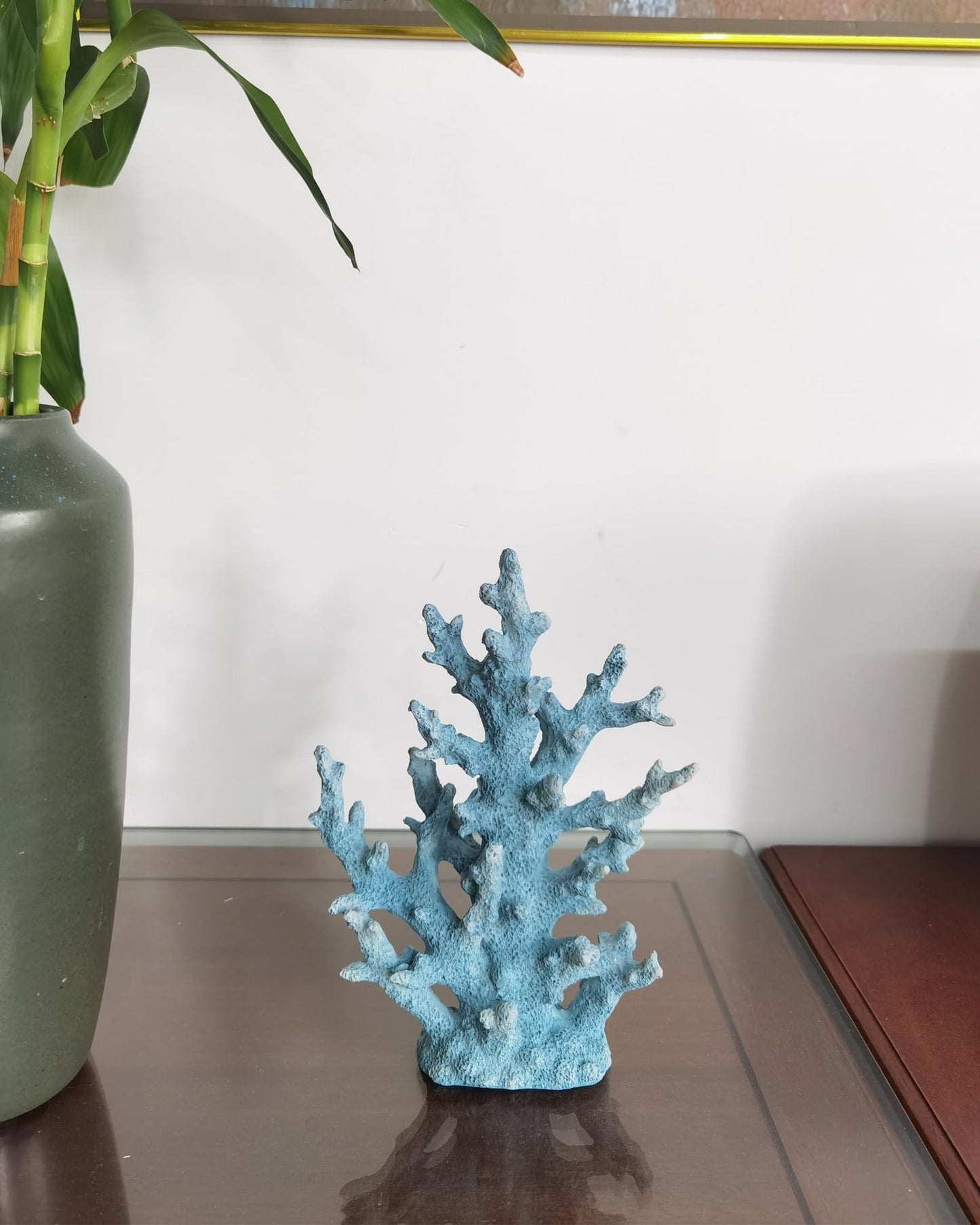 ZASEUCI Lifelike Coral Reef Sculpture Statue - Handmade Resin Ocean Decor for Aquarium, Desk, Bathroom, Shelf - Coastal Beach Nautical Theme Gift for Home & Office