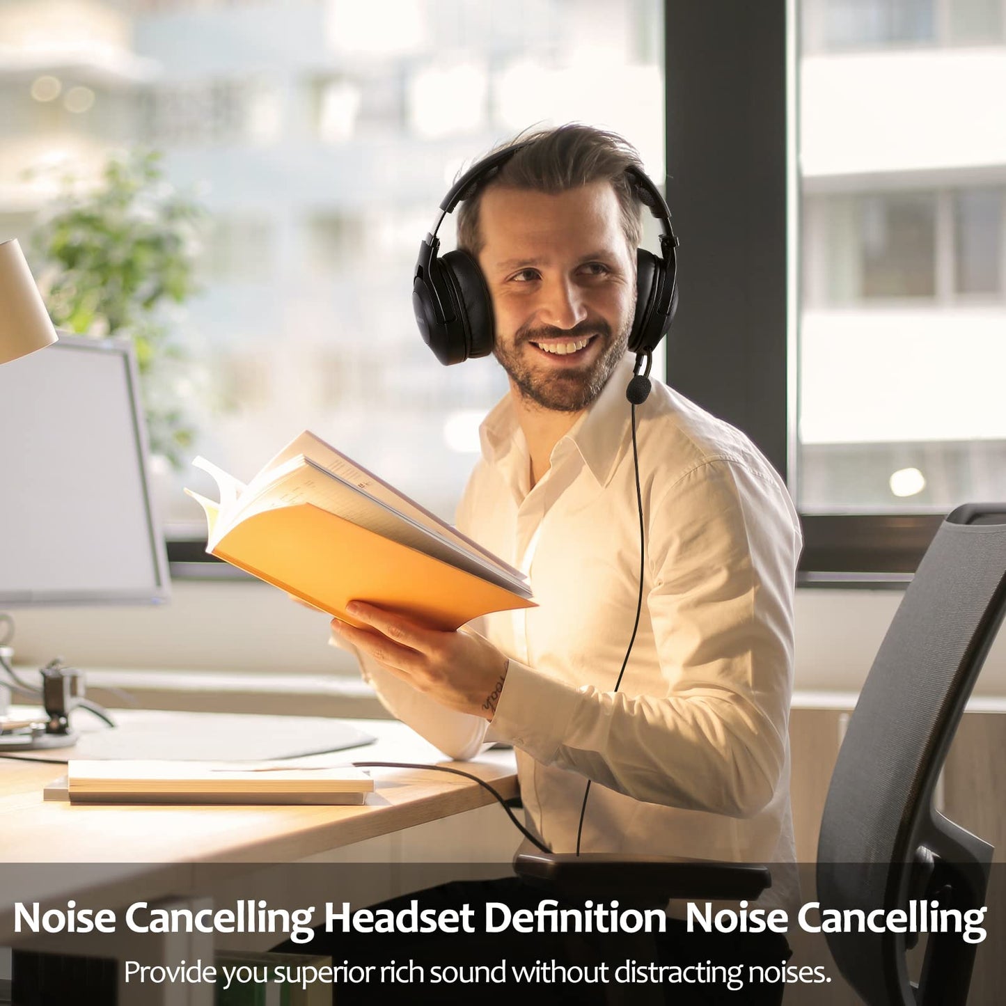 Noise Cancelling Headset, Wired Gaming Over-Ear Headset,Matte Finish Premium Stereo Headset, Noise Cancelling Headset, Over-Ear Headset with Noise-Cancelling Mic & Xbox One/PS4/PS5/PC/Nintendo Switch