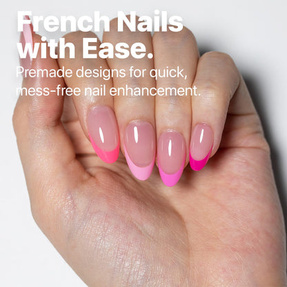 SXC Cosmetics French Tip Press On Nails - Skin Tone Nude and Color Series, Short Coffin X-Pro Tips Starter Kit ST119KIT