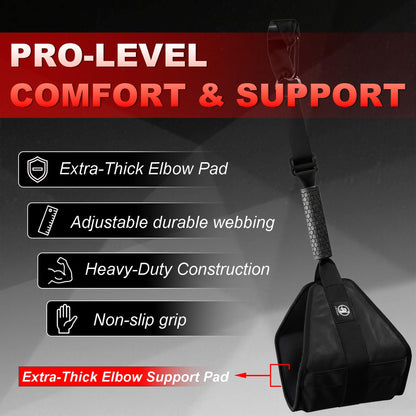 Ab Straps for Pull Up Bar, Heavy-Duty 350LB Core & Abs Trainer, Extra Wide 7.8” Leather Padded Arm Supports, Adjustable Length, Cable Machine Compatible (Black)
