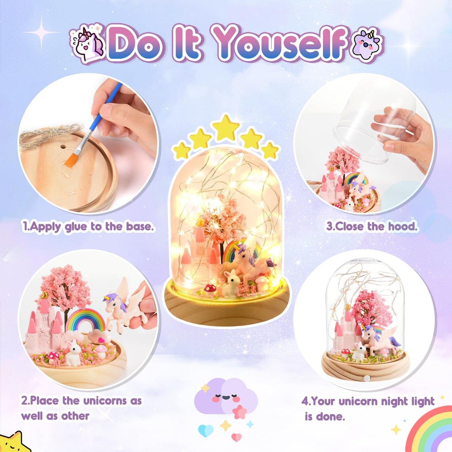 HappyGoLucky Unicorn Gifts for Girls, Craft Kits for Kids Toys Age 3-10 Year Old Girls Gifts Girls Birthday Presents Girls Toys Age 3-9 Best Toys for 3 4 5 6 Year Olds Girls Christmas Xmas Gifts