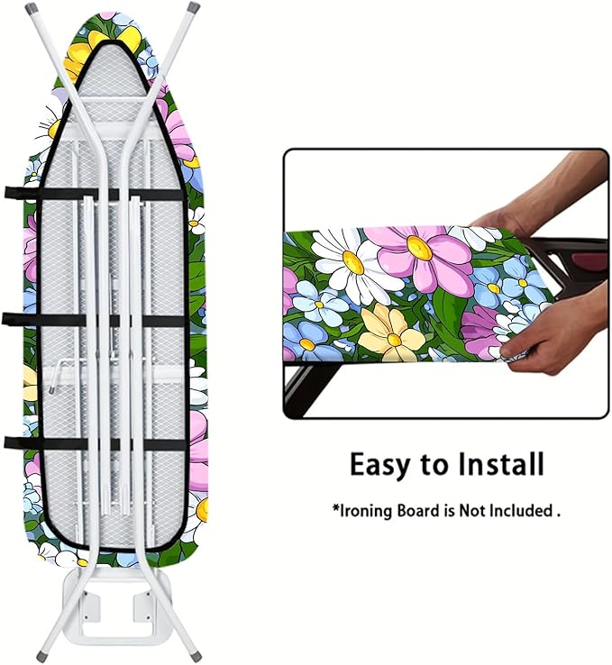 Nuxovilar Colorful Mixed Flowers Ironing Board Cover, This Cover Fits Most