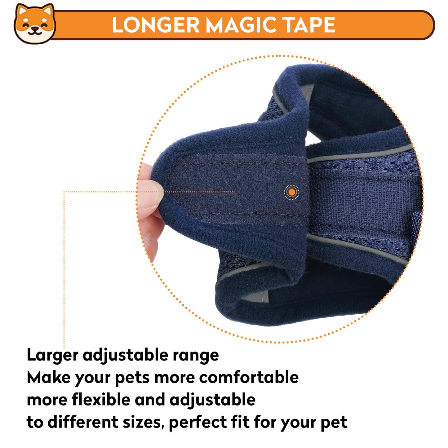 PWOD Dog Harness with Leash Set, No-Pull Step-in Reflective Pet Harness with 1 Leash Clips, Adjustable Soft Padded Easy Walk Dog Vest for Small Medium Large Dogs, Cats(Dark Blue, Large)