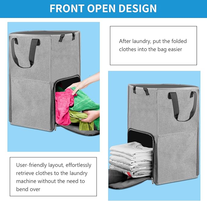 Laundry Backpack Bag, Bukere Extra Large 2 in 1 Laundry Hamper Basket