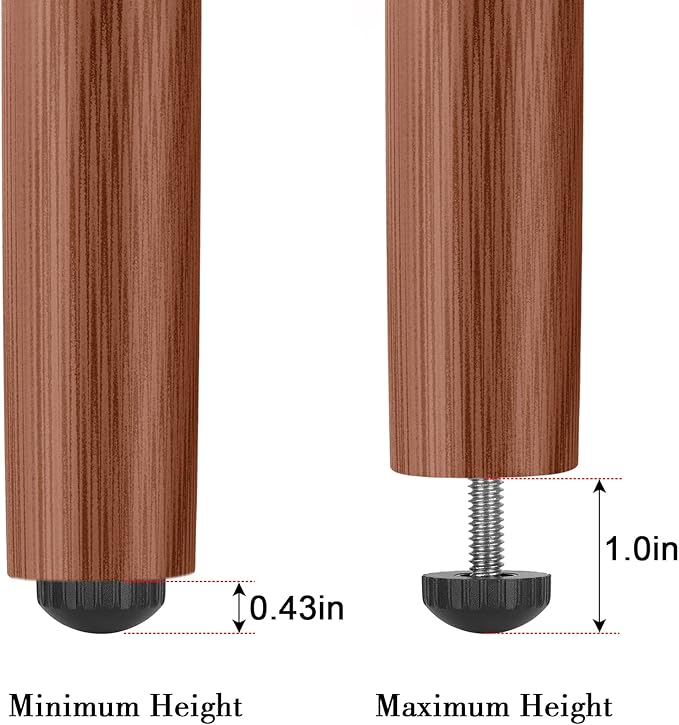 Anwenk 1/4” Furniture Leveling Feet Stainless Steel Screw-in Threaded Leg