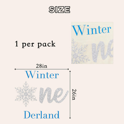 Capiont Winter Onederland Decal - Christmas 1st Birthday Snowflake Backdrop Sticker, Snowflake Themed Decor Wall Stickers for Party/Anniversary/Balloon Arch/Background (Winter Onederland)