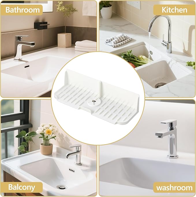 Silicone Kitchen Countertop & Sink Splash Guard, Silicone Sink Faucet Drying Mat