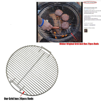 Denmay 7432 44.5cm DIA Cooking Grate for Weber Charcoal Grills, One-Touch, Bar-B-Kettle, Smokey Mountain Smoker, Jumbo Joe, Kettle, Char-Broil, 1 Pack