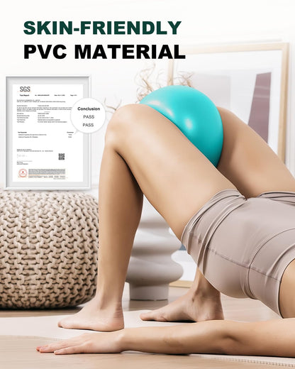 Trideer 9-Inch Pilates Ball with Exercise Guide for Core Strength, Yoga, Stability, Stretching & Physical Therapy