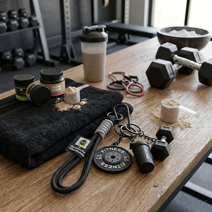 Enyyfit 1PCS PVC Material Dumbbell Keychain & Fitness Keychain with Barbell Plate, Barbell Keychains Gym Bag Charms for Fitness Lovers