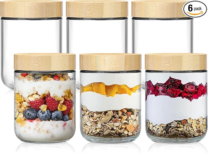 NETANY 6-pack 16oz Glass jars