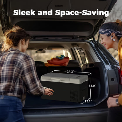 Setpower FC20 Portable 12v Refrigerator, -4℉-68℉ Fast Cooling Car Refrigerator, 20L/21Qt Car Fridge Portable Freezer with 12/24V DC and 110/240V AC, Electric Cooler (Black,1-year warranty)