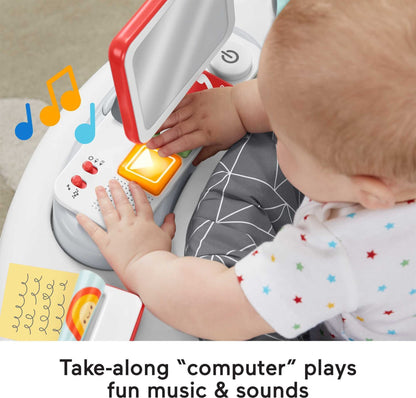 Fisher-Price 2-in-1 Like a Boss Activity Center, Baby Entertainer and Play Table with Music Lights and Sounds for Infants and Toddlers, HBM26