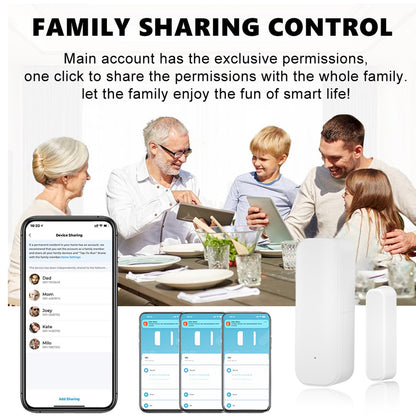 Smart WiFi Door Sensor: Wireless Window Sensor with App Notification Alert, Tuya Door Open Contact Sensor for Home Security, No Hub Required, Compatible with Alexa Google Assistant