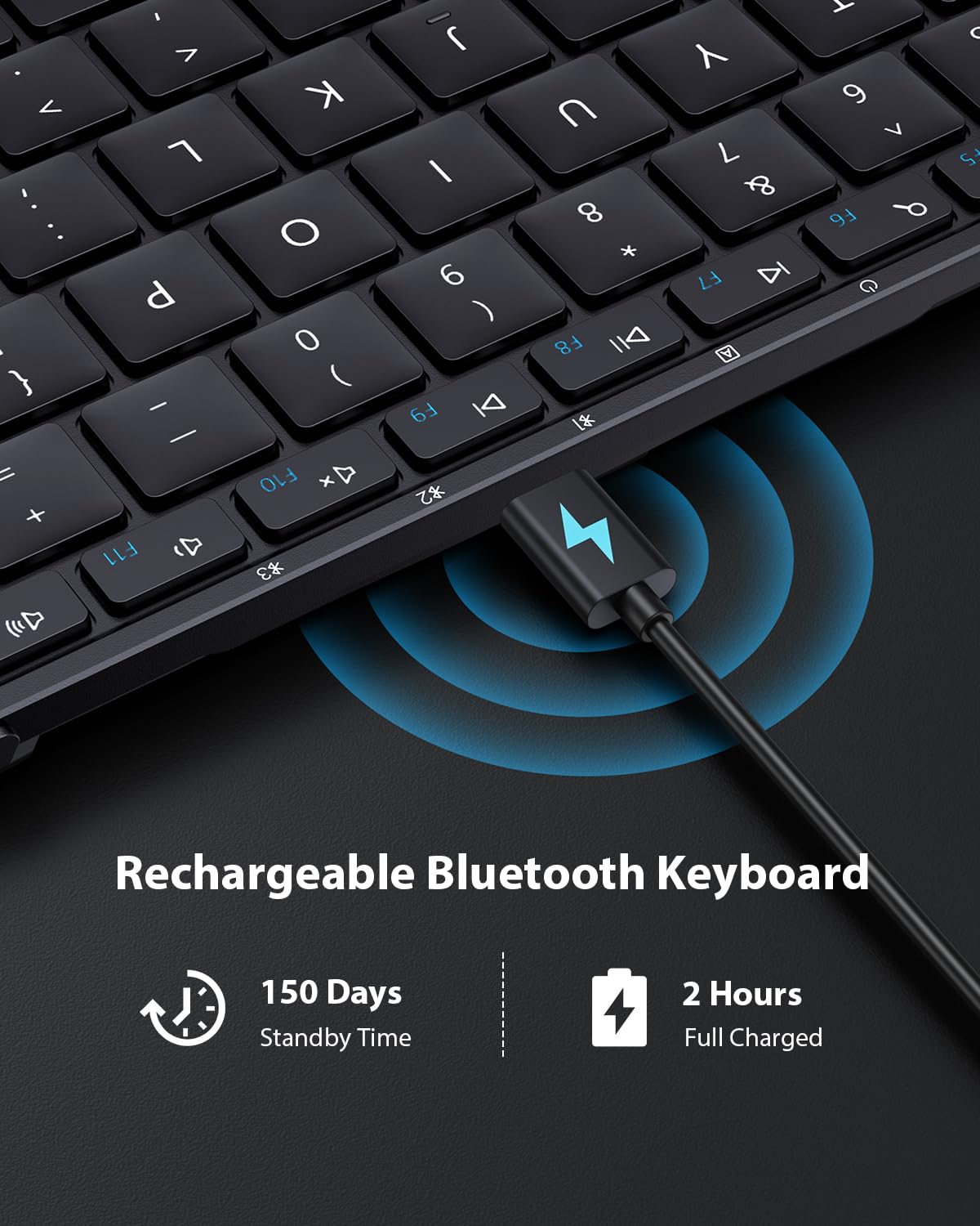 ProtoArc XK01 Foldable Bluetooth Keyboard with Number Pad - Full-Size Portable Wireless Folding Keyboard for Windows, iOS, Android & Tablets | QWERTY UK Layout | Black