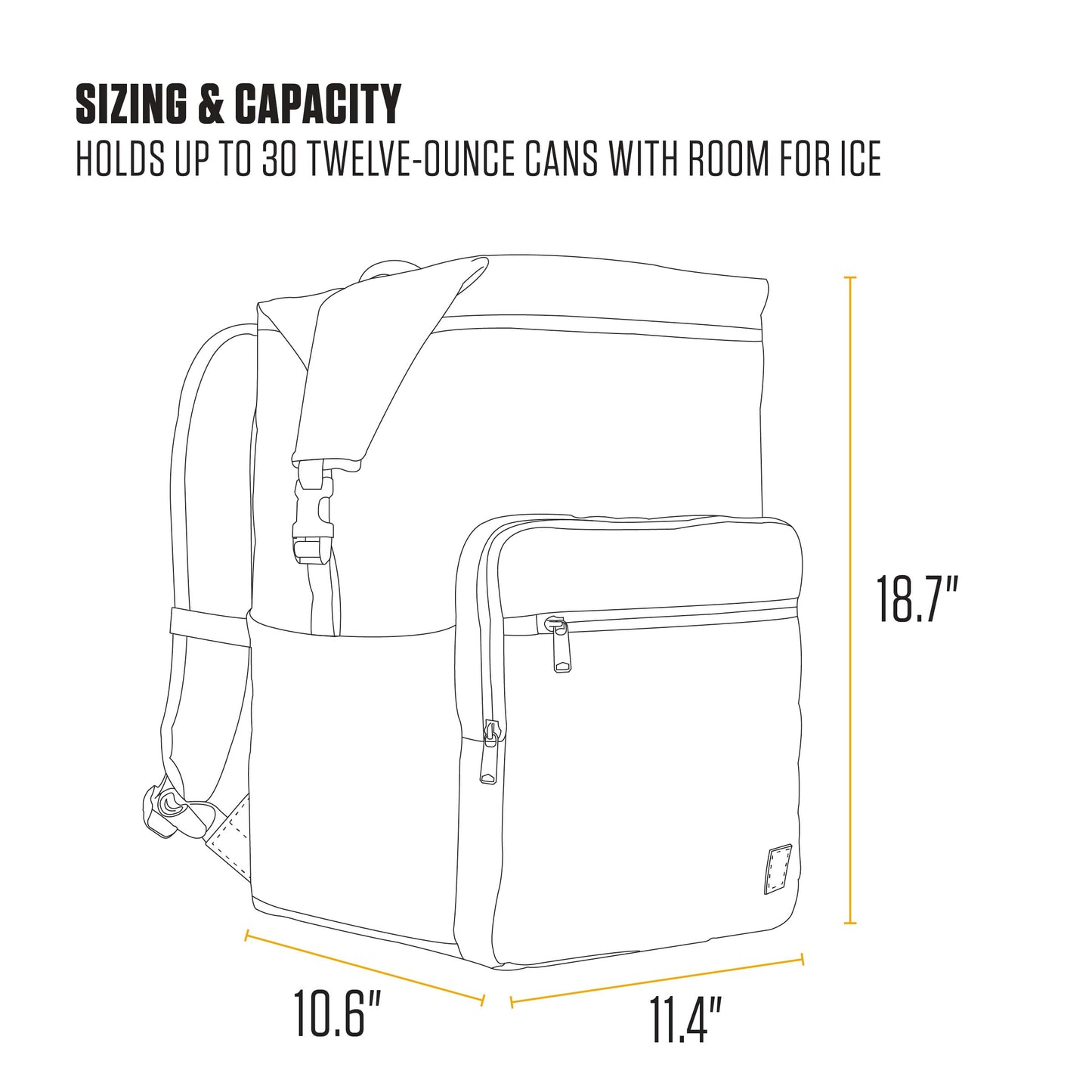Carhartt Thick Foam Fully Insulated Cold Front Coolers, Premium Ice Retention, Durable Water Resistant Material W/Front Zippered Pocket, 30 Can Cooler Backpack, Tarmac