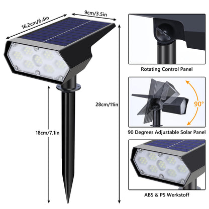 Solar Spot Light Outdoor, 49 LED Lights for Outside, 2 Modes Solar Powered Spotlights, Waterproof Pathway Light for Garden Yard Walkway Driveway Landscape Decorations (4 Pack-Cool White)