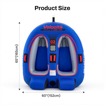 PEAKFLOW Towable Tube,Boat Tube,2 Person Models,Tubes for Boating,Stable for Kids & Adults,Lake & Ocean Fun, Inflatable Boat Tubes and Towables,65x60Inches Inflated,Velocita Series