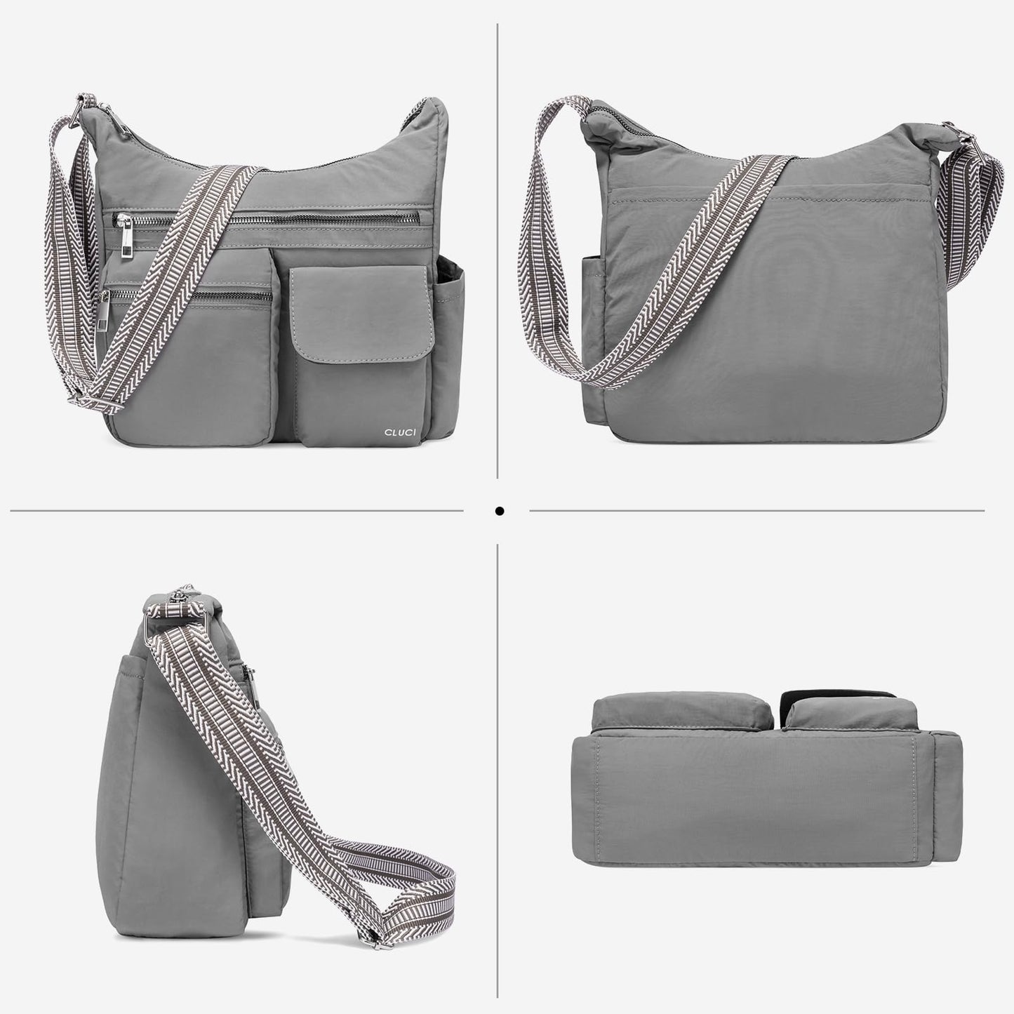 CLUCI Travel Purses for Women, Waterproof Nylon Crossbody Bags for Woman Trendy, Anti Theft Shoulder Handbags for Ladies