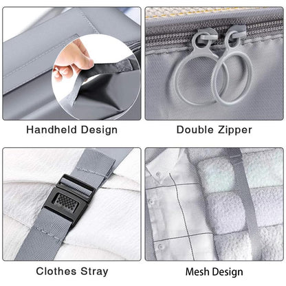 Travel Packing Cubes, Toifucos Multifunction 8pcs/set Luggage Organiser Compression Suitcase Essential Bag, Dark Gray