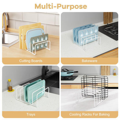 Cutting Board Organizer, [2-Pack] Cutting Board Holder Rack Baking Cookie Pan Sheets Cooling Small Racks Storage Stand for Kitchen Cabinet Countertop Bakeware Organizer 7.87 x 7.24 x 3.28 in