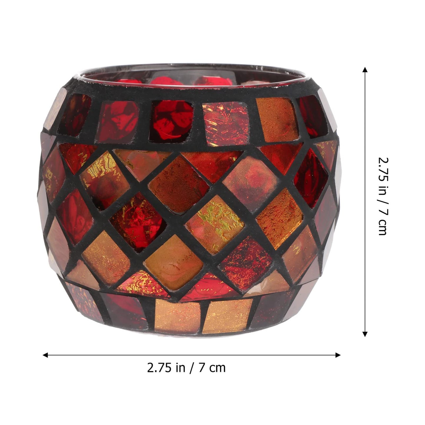 Kichvoe Glass Candle Holder: Romantic Tealight Holder European Style Mosaic Cup for Home Decor, Parties, Weddings - 2.75 Inch Votive Candle Cup