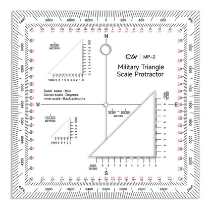 CYA Military Map Protractor Coordinate Scale Map for Land Navigation, Military Style UTM/MGRS Coordinate Scale