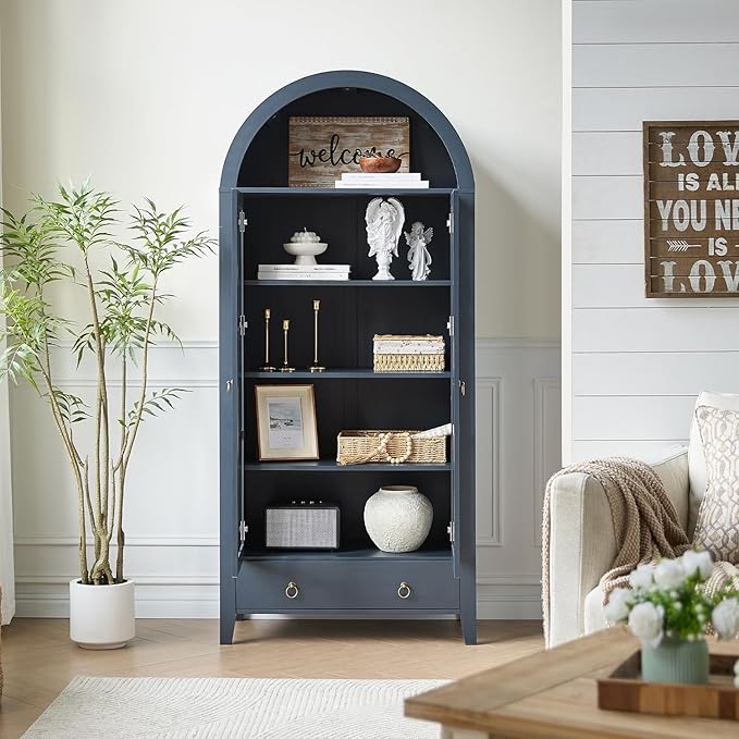 RowyPoey Farmhouse Arched Cabinet