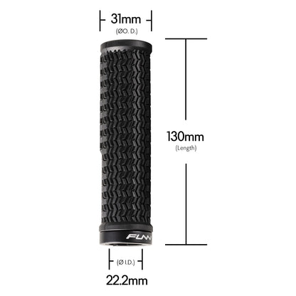 Funn Holeshot Mountain Bike Grips with Single Lock On Clamp, Lightweight and Ergonomic Bike Handle Grips with 22 mm Inner Diameter, Hardened End Bicycle Handlebar Grips for MTB/BMX (Red)