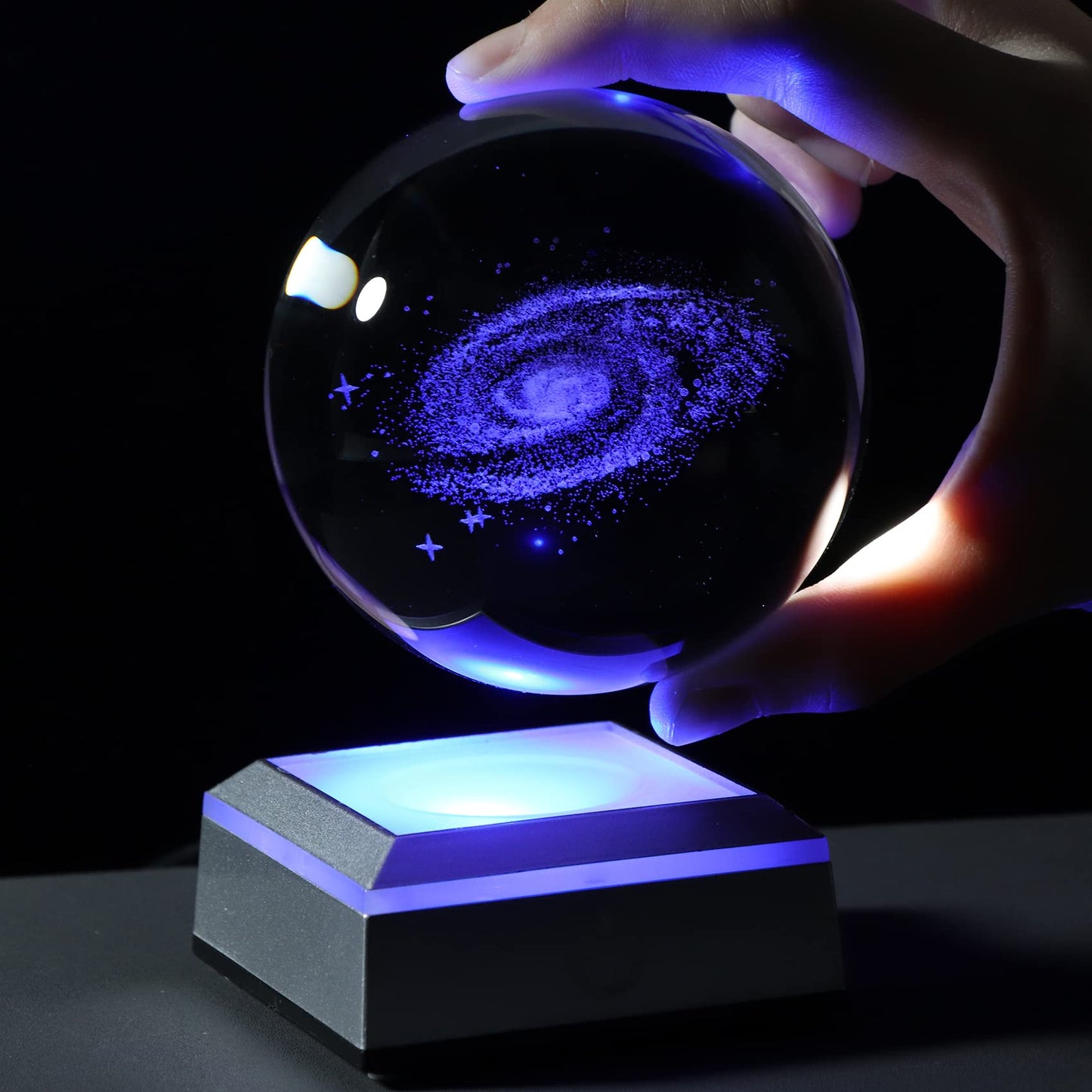 Qianwei 3D Galaxy Crystal Ball Space Astronomy Science Gift Room Decor Lamp