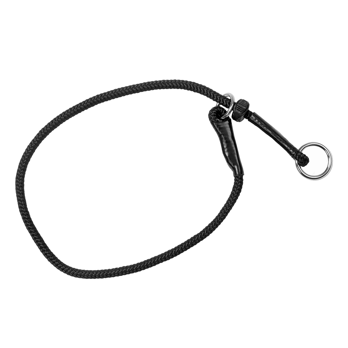 DINGO GEAR Choke Collar For Dog Training Handmade of Cord with A Limiter, Waterproof Black S04059, S