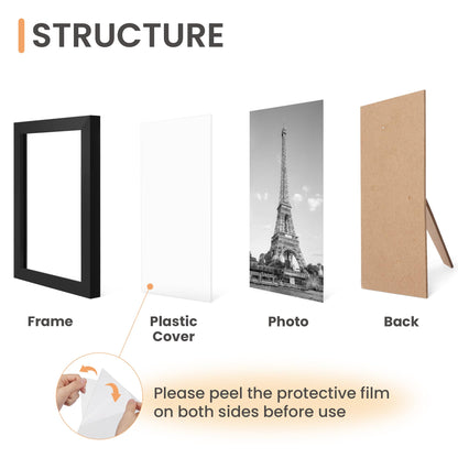 upsimples 10 Pack Picture Frames Collage Wall Decor for Mounting or Tabletop Display, Photo Gallery Frame Set for Family, Multi Sizes Including 8x10, 5x7, 4x6, Black
