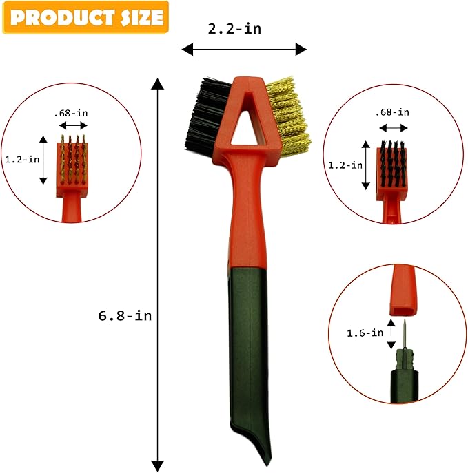3Pcs, Brass Brush, Wire Brush, Metal Brush, Nylon Brush, Rust Cleaner