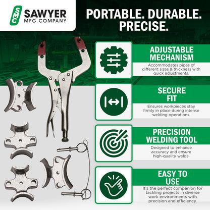 Welders 3rd Hand – Portable Pipe Welding Clamp & Alignment Tool for Butt Welds – Versatile Pipe Fitting Clamp, Welding Pliers, Vise Clamps, Pipefitter Tools – Lightweight Multifunction Tool by Sawyer
