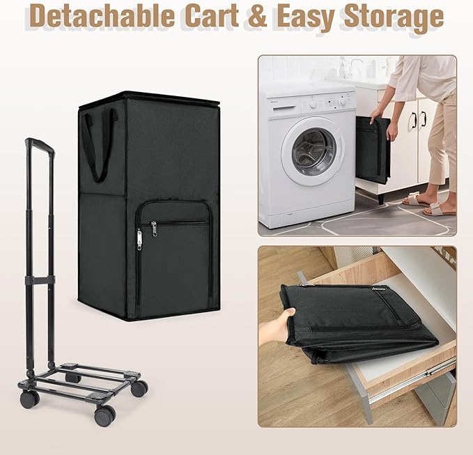 Bukere Extra Large Rolling Laundry Basket