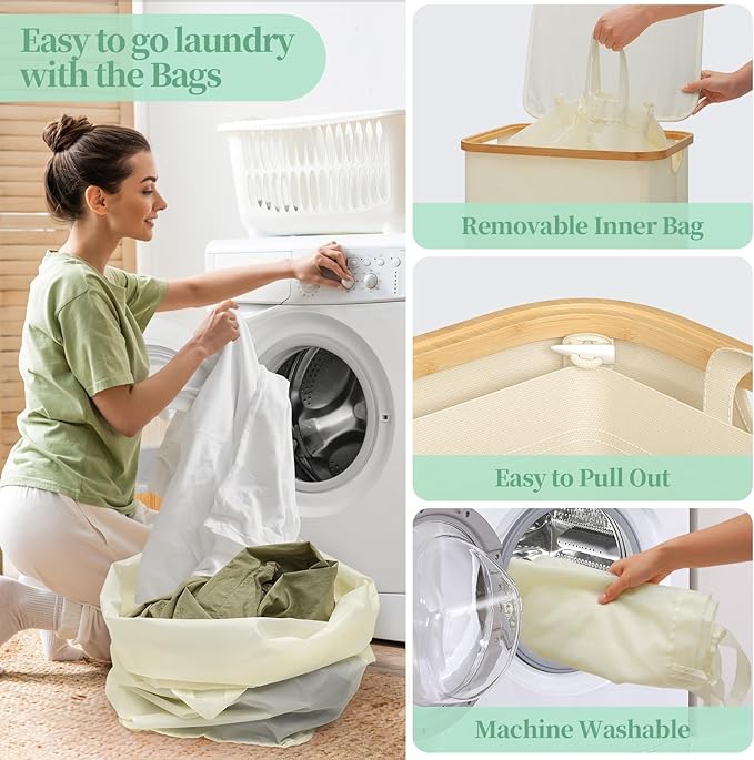 Yecaye 100L Large Capacity Laundry Hamper – Foldable Rolling Laundry Basket