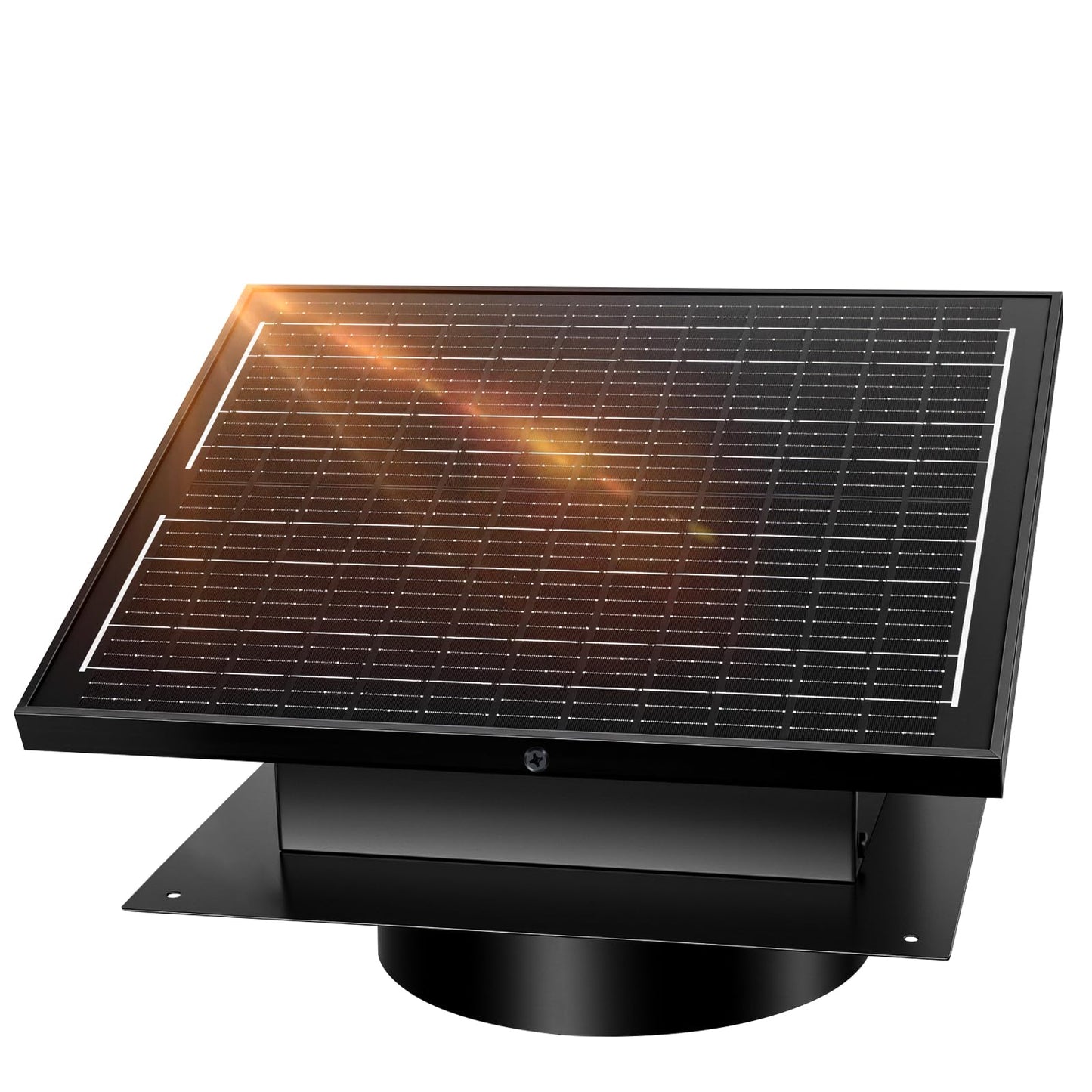 32W Solar Powered Attic Exhaust Fan with 10" Roof Vent - IP68 Waterproof DIY Ventilation System to Lower Heat, Prevent Moisture & Save AC Costs - Off-Grid Cooling for House, Garage,Shed & Greenhouse
