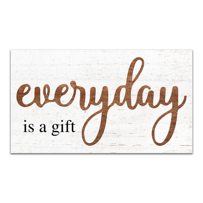 Everyday Is A Gift Wooden Hanging Sign - 6.8" x 12" Motivational Rustic Plaque With Metal Hook For Home Office - Door, Wall Hanging Decoration With Saying - Gifts For Families & Friends - A03