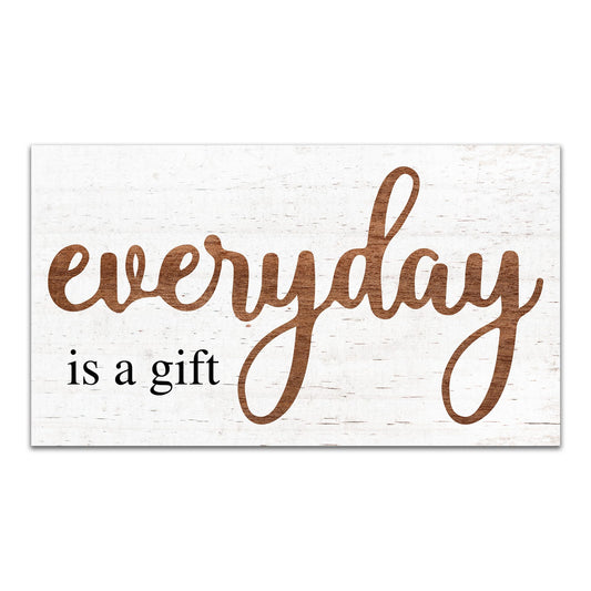 Everyday Is A Gift Wooden Hanging Sign - 6.8" x 12" Motivational Rustic Plaque With Metal Hook For Home Office - Door, Wall Hanging Decoration With Saying - Gifts For Families & Friends - A03