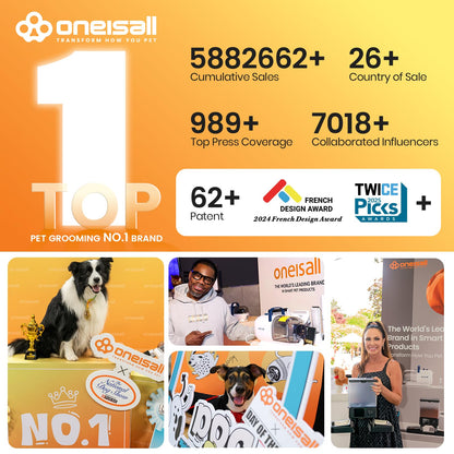oneisall Dog Grooming Kit with Vacuum,Dog ClippersVacuum,12000Pa Powerful Suction 99% Pet Hair,Pet Grooming Vauum Kit with 7 Proven Tools for Shedding