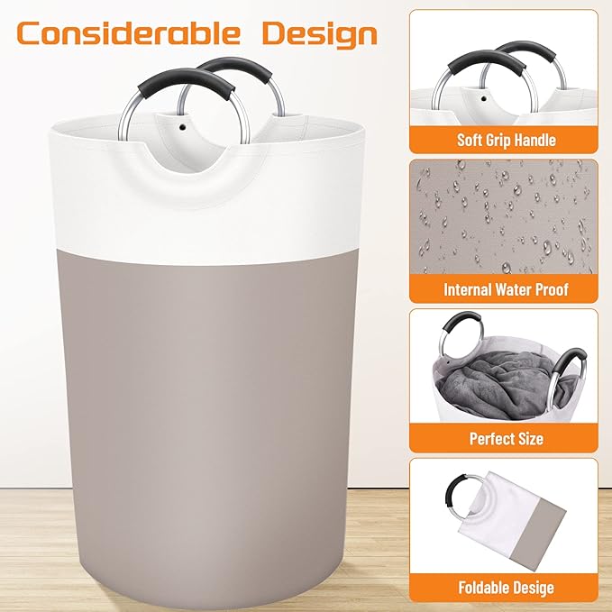 BlissTotes 115L Laundry Basket, Freestanding Laundry Hamper, Collapsible Dirty