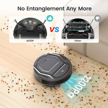 Lefant M210 Pro Robot Vacuum, Slim Quiet, 3 Adjustable Suction Levels, 6 Modes, Robot Vacuum Cleaner for Pet Hair, Hard Floors & Low Carpets, Self-Charging, WiFi/App/Alexa Control, Gray