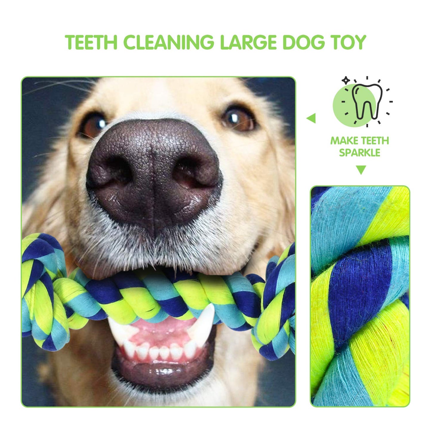 SHARLOVY Large Tough Chew Toys for Aggressive Chewers Large Breed,Heavy Duty Dental Rope Toys Kit for Medium Dogs,5 Knots Indestructible Cotton Puppy Teething Chew Tug Toy (9 pack)